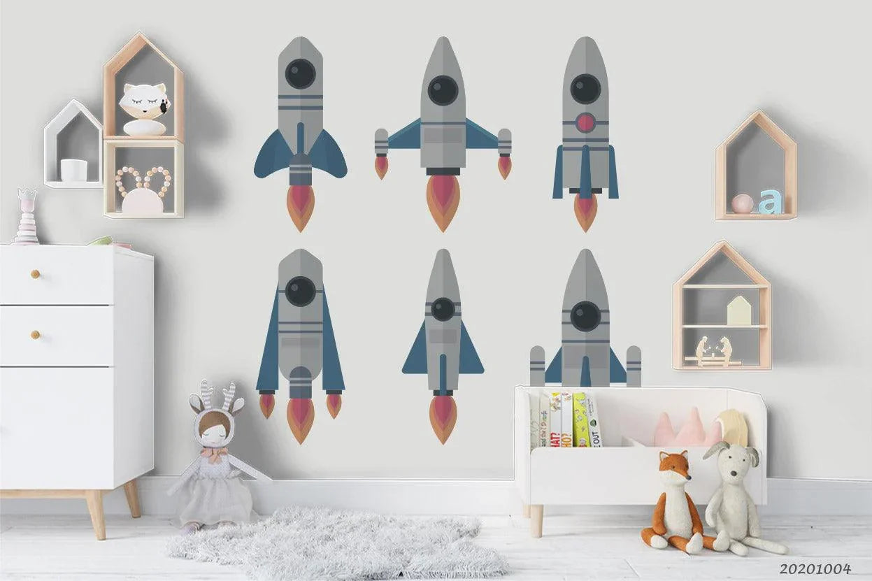 3D Cartoon Planet Astronaut Wall Mural Wallpaper WJ 1520- Jess Art Decoration