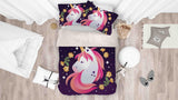 3D Pink Unicorn Quilt Cover Set Bedding Set Pillowcases 68- Jess Art Decoration