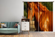 3D Animal Brown Horse Curtains and Drapes LQH 218- Jess Art Decoration