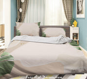3D Abstract Green Leaf Quilt Cover Set Bedding Set Duvet Cover Pillowcases 34- Jess Art Decoration