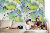 3D Watercolor Plant Purple Floral Wall Mural Wallpaper GD 351- Jess Art Decoration