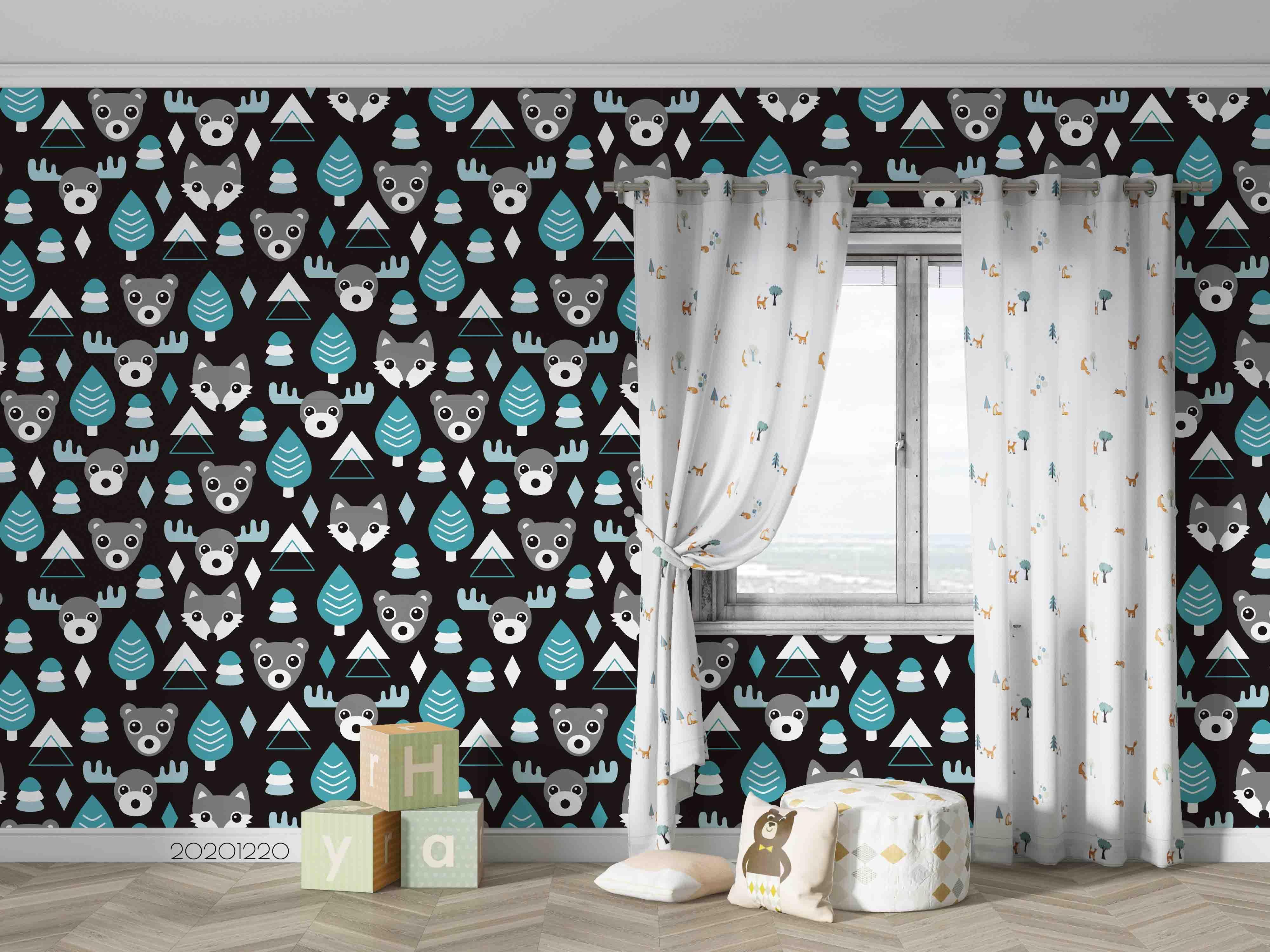 3D Hand Drawn Animal Bear Forest Wall Mural Wallpaper LQH 66- Jess Art Decoration