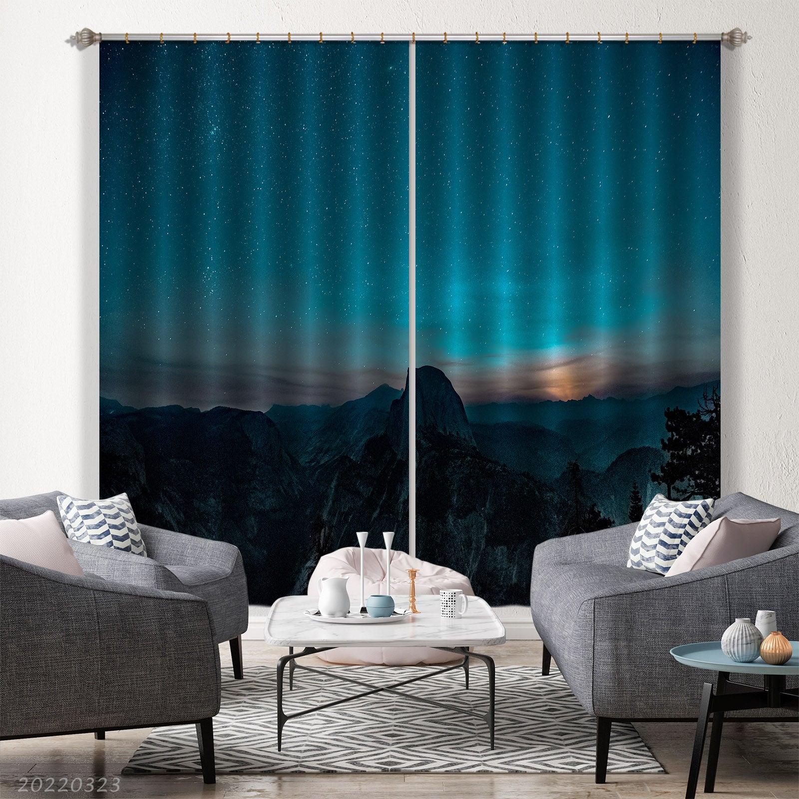 3D Night Shafeng Starry Sky Scenery Curtains and Drapes GD 2734- Jess Art Decoration