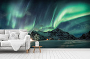 3D aurora mountains wall mural wallpaper 31- Jess Art Decoration