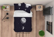 3D Planet Astronaut Spaceship Quilt Cover Set Bedding Set Duvet Cover Pillowcases WJ 9246- Jess Art Decoration