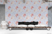 3D Hand Drawn Pink Floral Wall Mural Wallpaper LQH 4- Jess Art Decoration