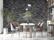 3D Dark Grey Brick dark grey brick texture wall mural wallpaper for living room - view 2