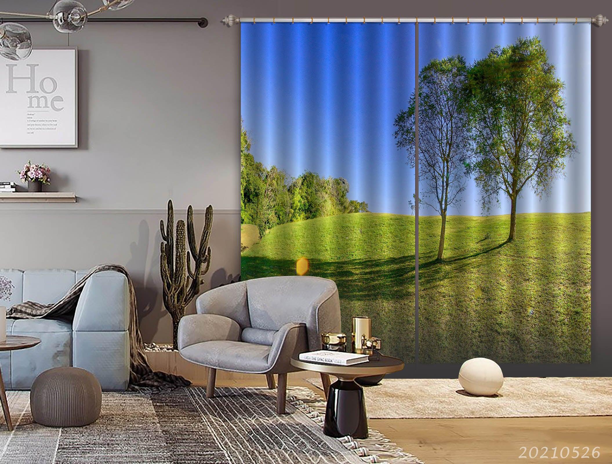 3D Countryside Meadow Woods Curtains and Drapes GD 427- Jess Art Decoration