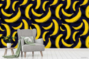 3D Hand Sketching Banana Fruity Black Wall Mural Wallpaper LXL 1042- Jess Art Decoration