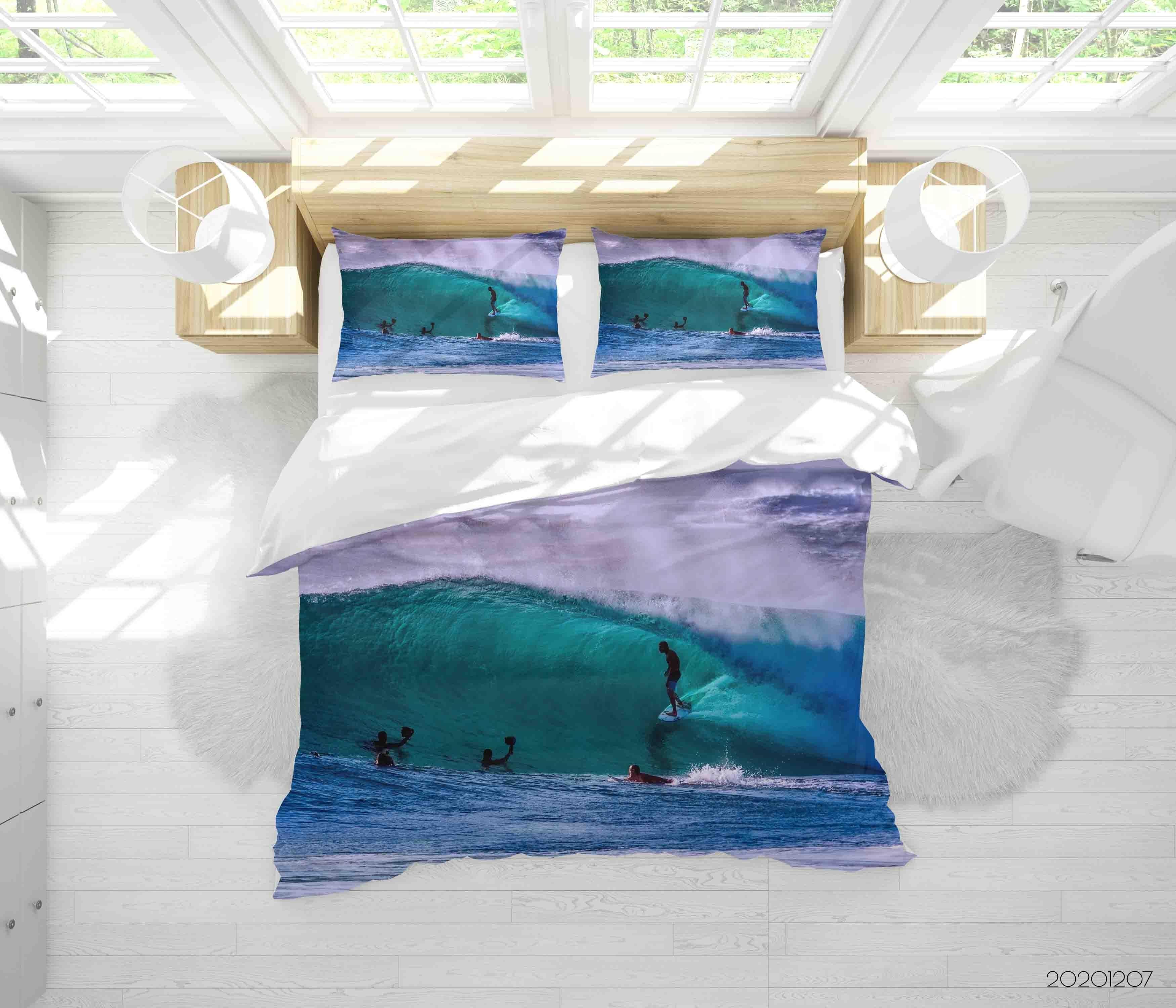 3D Pexels Sports Sea Surfing Player Quilt Cover Set Bedding Set Duvet Cover Pillowcases LXL- Jess Art Decoration