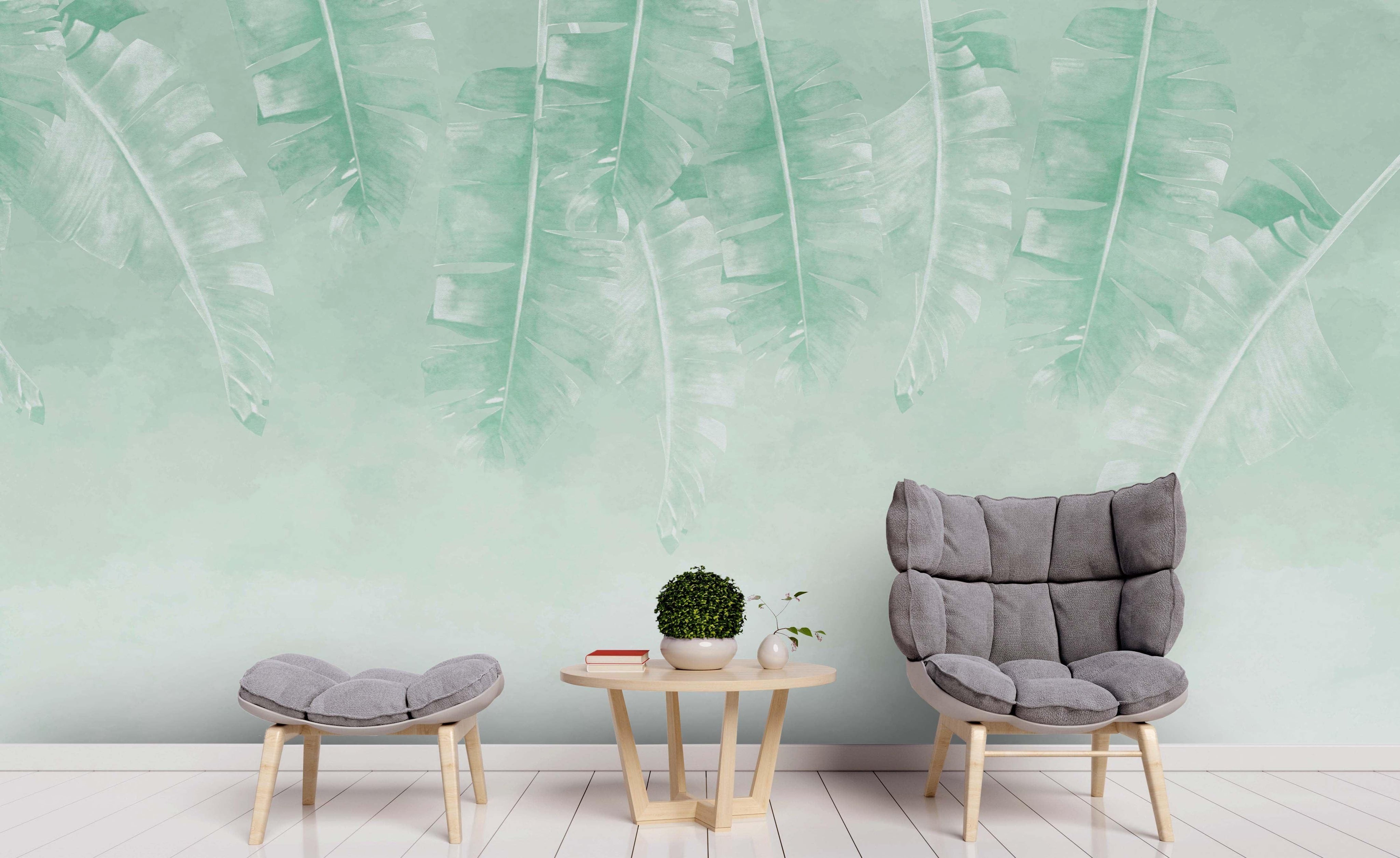 3D Green Dreamy Palm Leaves Wall Mural Wallpaper 189- Jess Art Decoration