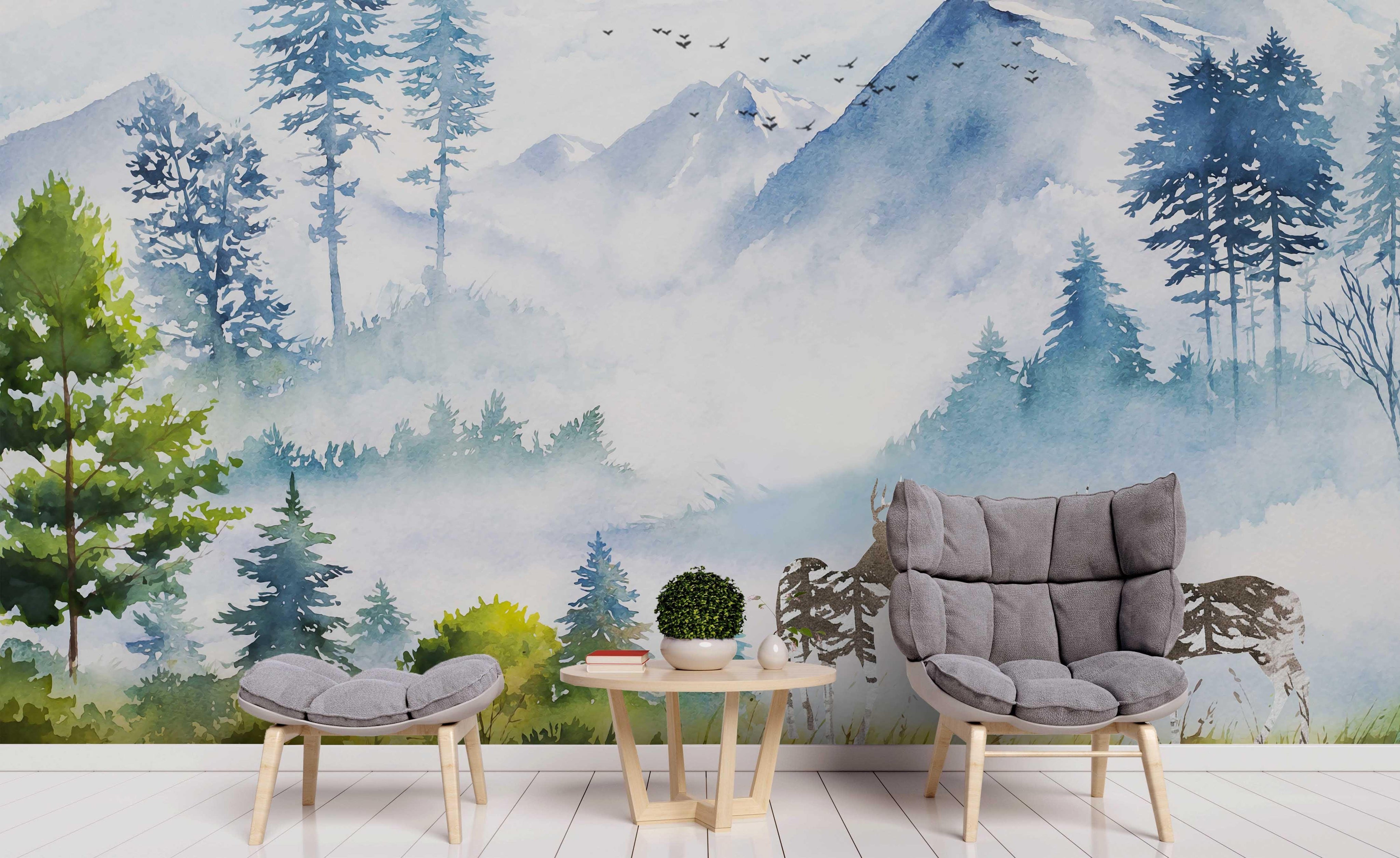 3D Snow Mountain Wall Mural Wallpaper 221- Jess Art Decoration