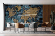 3D Abstract World Map Wall Mural Wallpaper LQH 228- Jess Art Decoration
