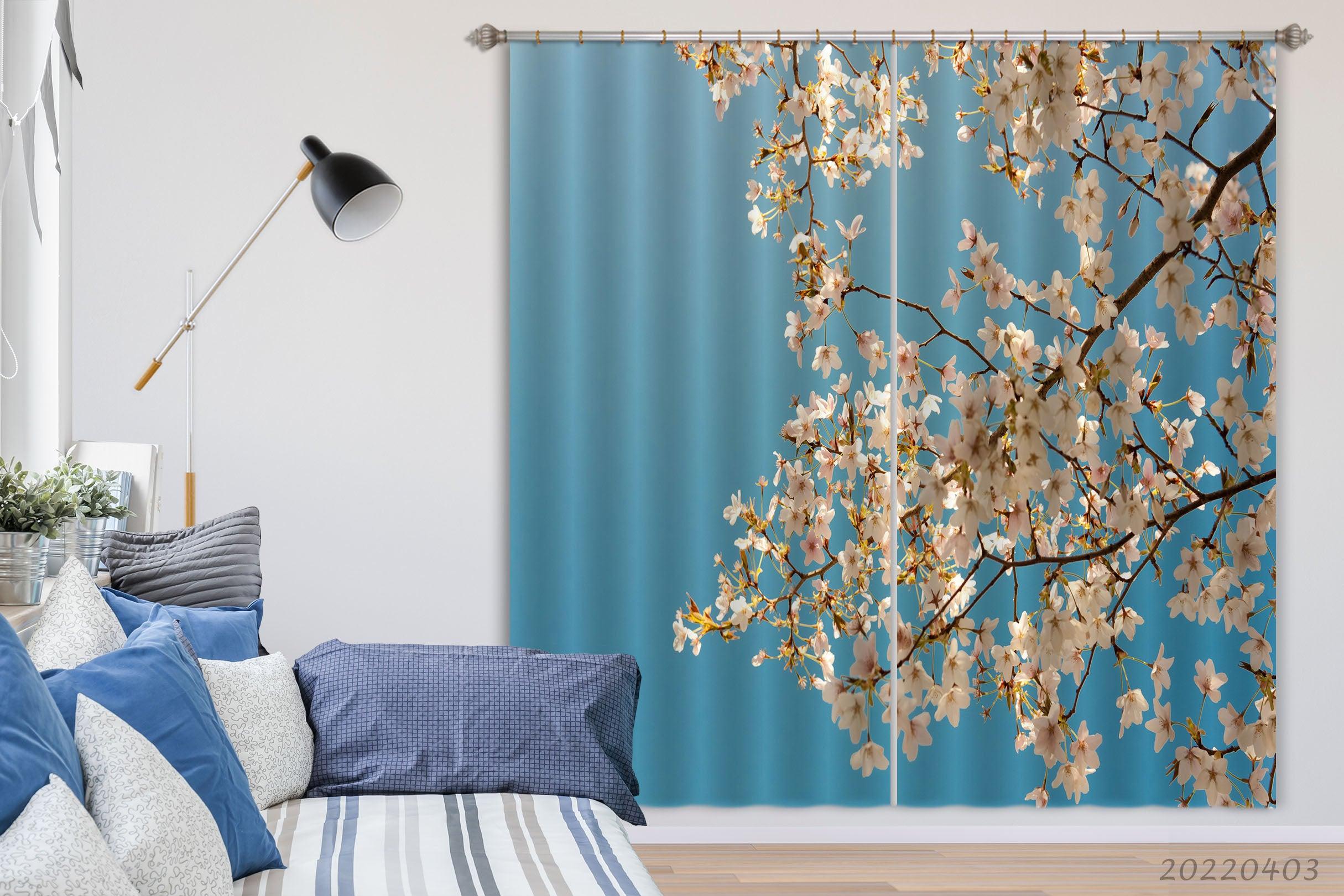 3D Spring Bloom Flower Sky Scenery Curtains and Drapes GD 3355- Jess Art Decoration