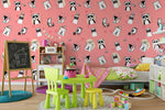 3D cartoon animals pink background wall mural wallpaper 21- Jess Art Decoration