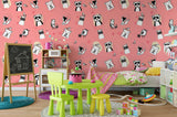 3D cartoon animals pink background wall mural wallpaper 21- Jess Art Decoration