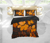 3D Autumn Leaf Quilt Cover Set Bedding Set Duvet Cover Pillowcases 304- Jess Art Decoration