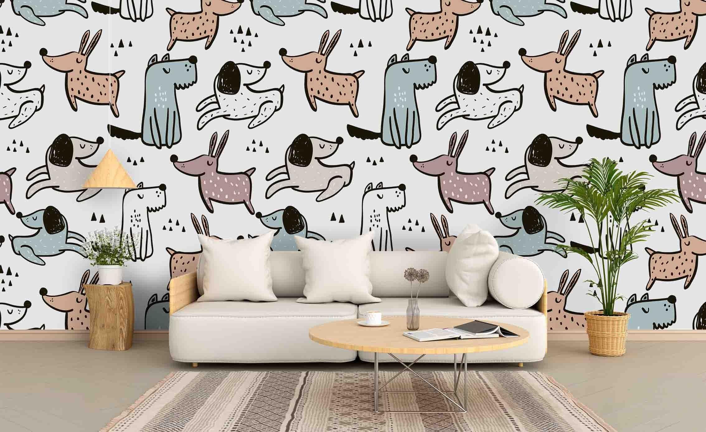 3D Cartoon Animal Dog Wall Mural Wallpaper 51- Jess Art Decoration