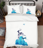 3D White Mountains Elk Quilt Cover Set Bedding Set Pillowcases 102- Jess Art Decoration