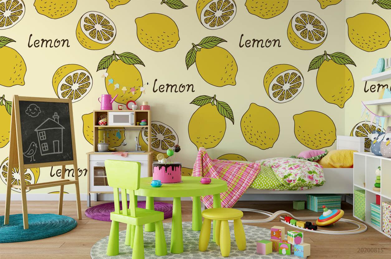 3D Vintage Fresh Lemon Wall Mural Wallpaper LXL 975- Jess Art Decoration