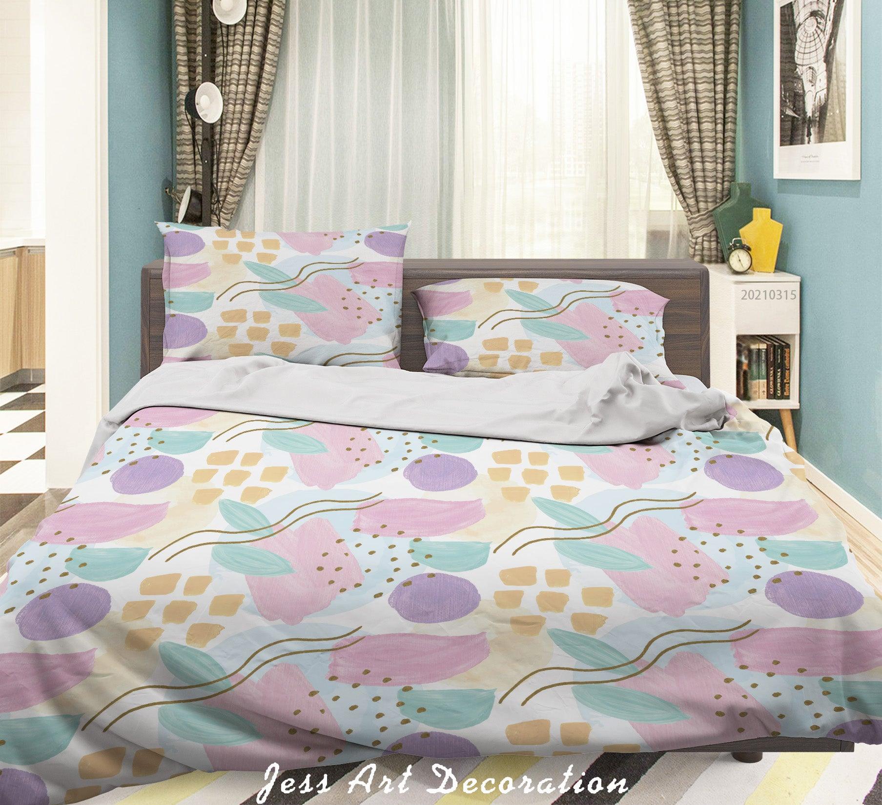 3D Abstract Colorful Geometric Quilt Cover Set Bedding Set Duvet Cover Pillowcases 93- Jess Art Decoration