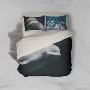3D White Dolphin Quilt Cover Set Bedding Set Pillowcases 47- Jess Art Decoration