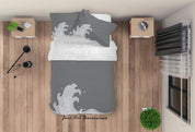 3D Abstract Grey Sea Wave Quilt Cover Set Bedding Set Duvet Cover Pillowcases LXL- Jess Art Decoration