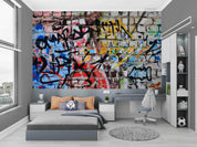 3D Abstract Colored Street Graffiti Wall Mural Wallpaper LQH 22- Jess Art Decoration