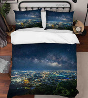 3D Starry Sky City Night View Quilt Cover Set Bedding Set Duvet Cover Pillowcases 19 LQH- Jess Art Decoration