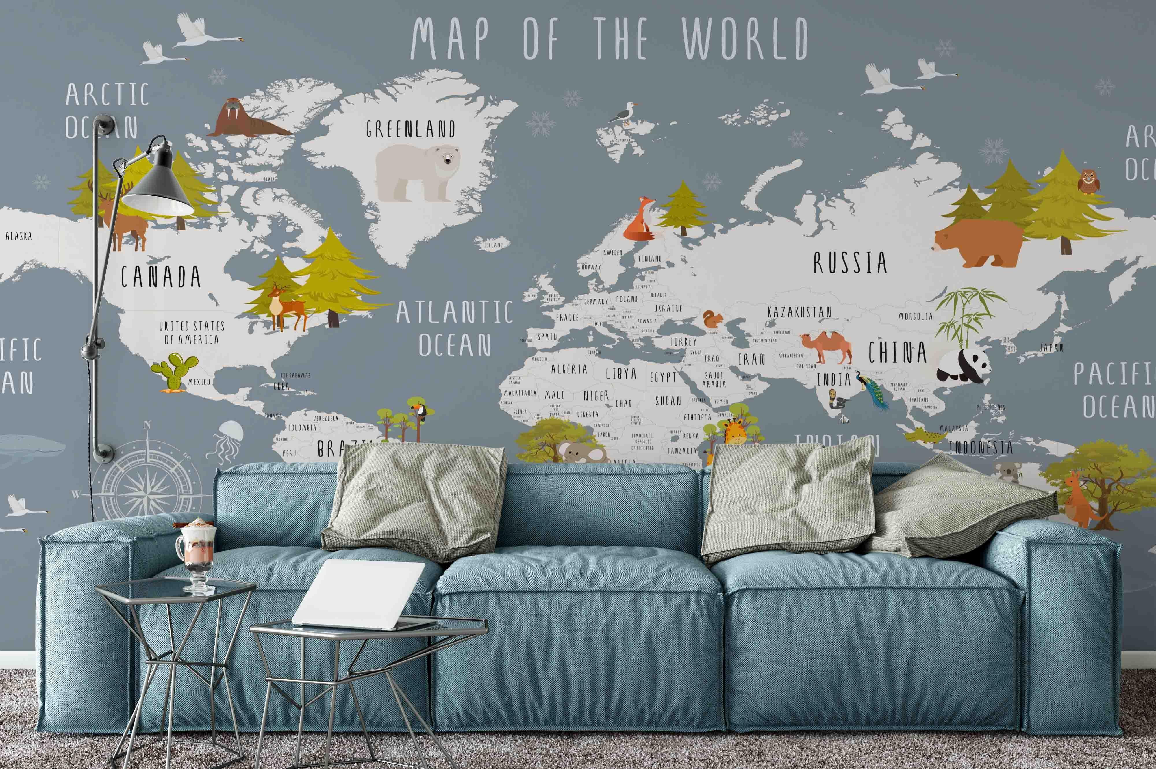 3D World Map Wall Mural Wallpaper 94- Jess Art Decoration