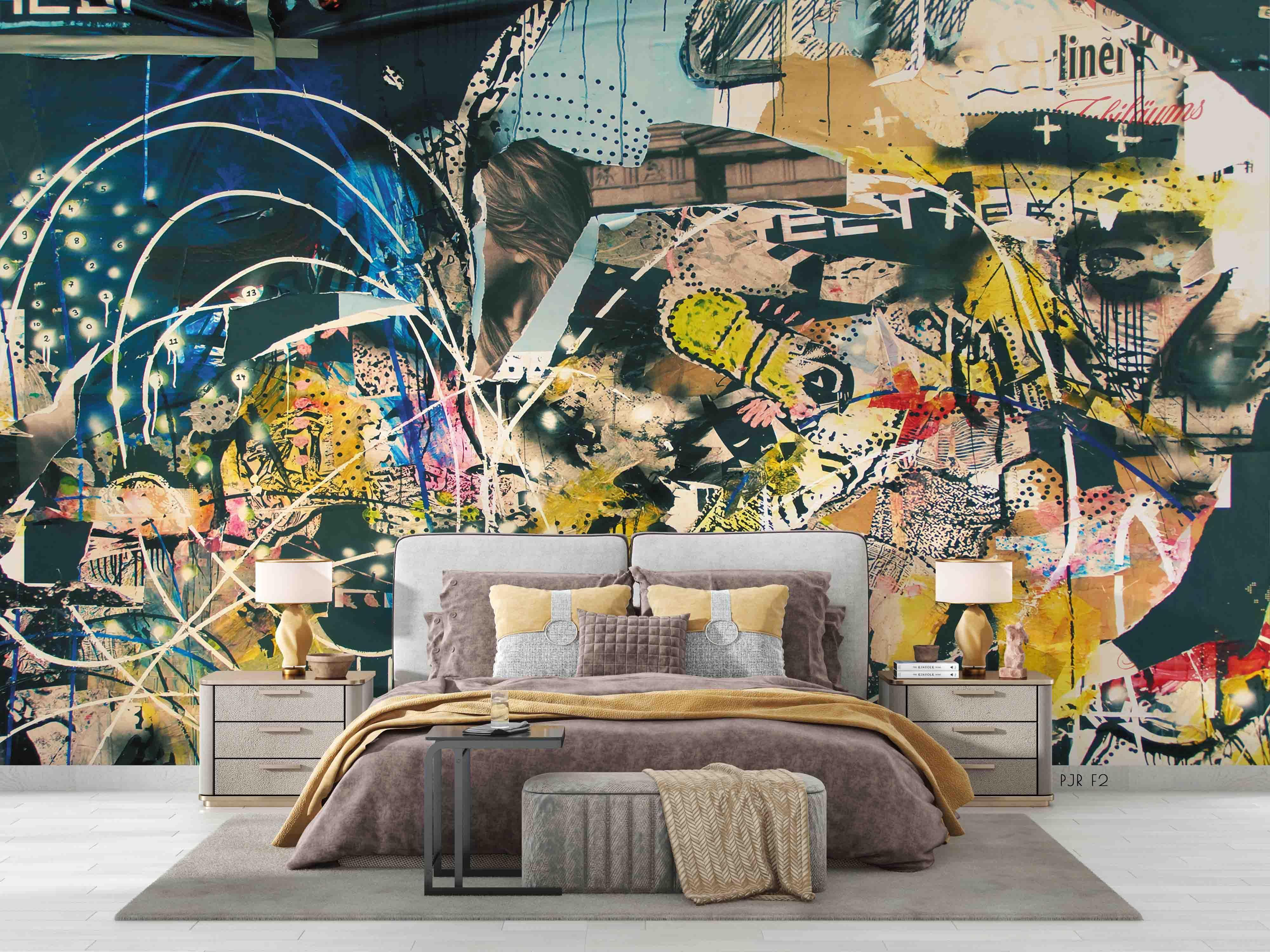 3D Abstract Graffiti Pattern Wall Mural Wallpaper WJ 2191- Jess Art Decoration