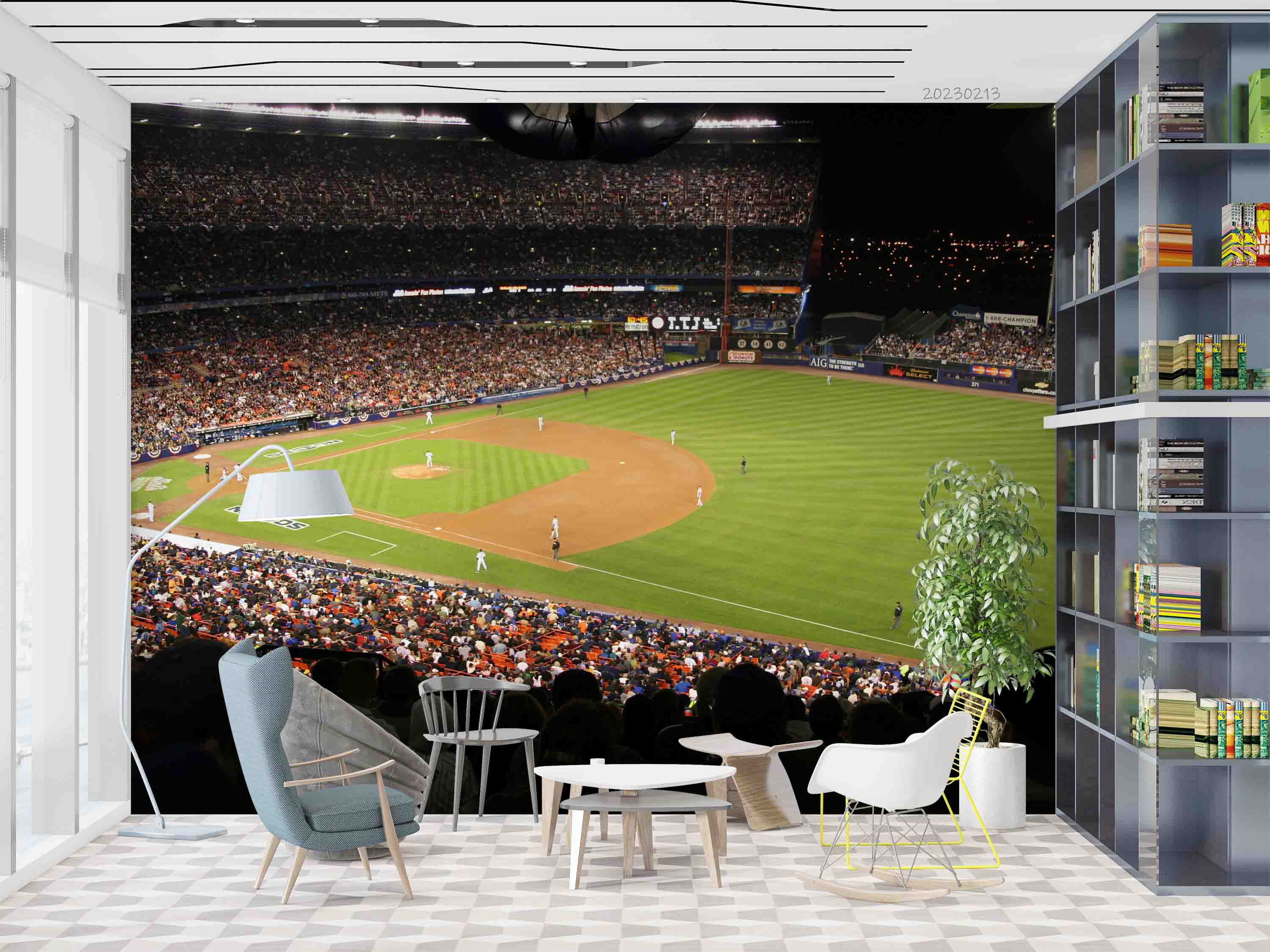 Ballpark Game Mets Dodgers Racing Wallpaper racing & cars wall mural for garage, game room or entertainment space - view 3
