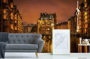 3D Water City Night View Wall Mural Wallpaper SWW4202- Jess Art Decoration