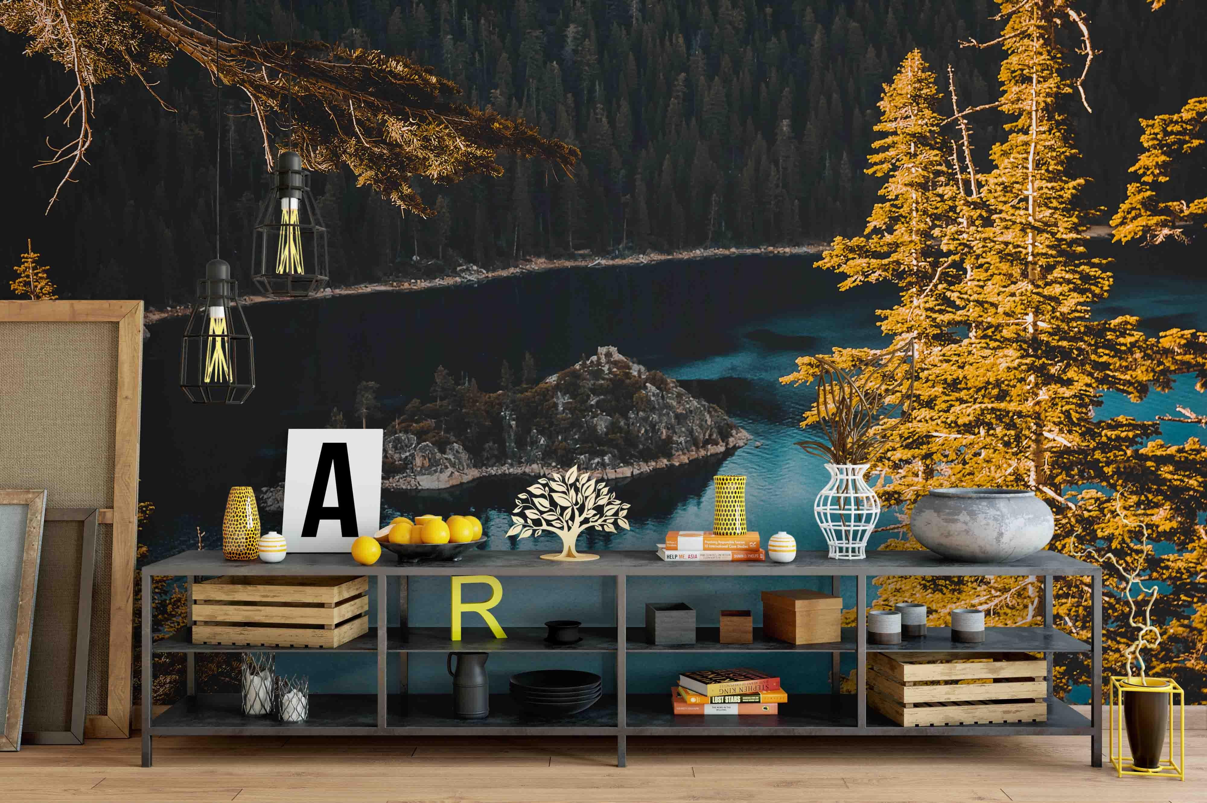 3D Autumn Mountain Lake Wall Mural Wallpaper sww   204- Jess Art Decoration