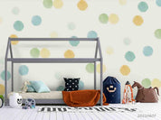 3D Hand Draw Bubble Yellow Blue Green Wall Mural Wallpaper SWW1141- Jess Art Decoration