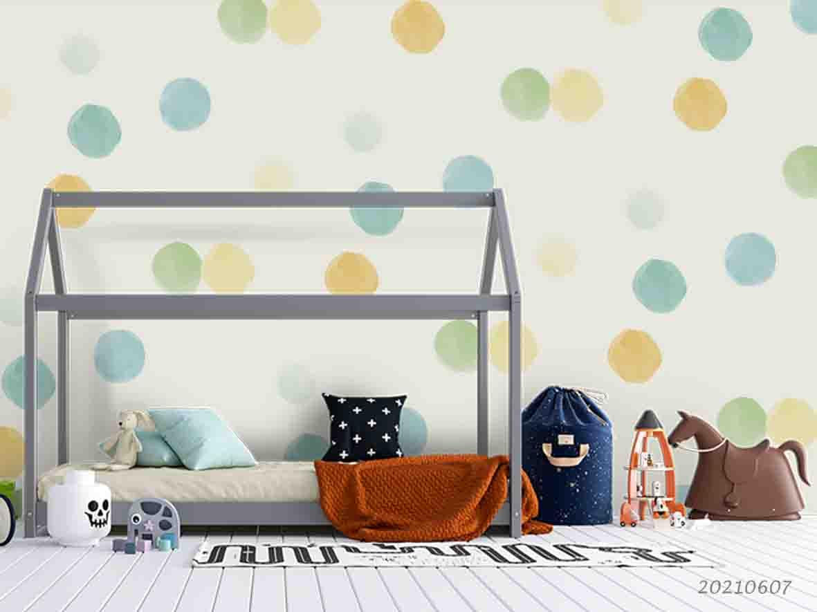 3D Hand Draw Bubble Yellow Blue Green Wall Mural Wallpaper SWW1141- Jess Art Decoration