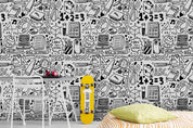 3D Abstract School Supplies Doodle Wall Mural Wallpaper LQH 64- Jess Art Decoration