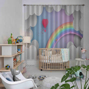 3D Cartoon Sky Rainbow Hot Air Balloon Love Heart Curtains and Drapes LLL 461- Jess Art Decoration