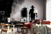 3D Cowboy Forest Road retro cowboy forest road scene wall mural wallpaper for bedroom