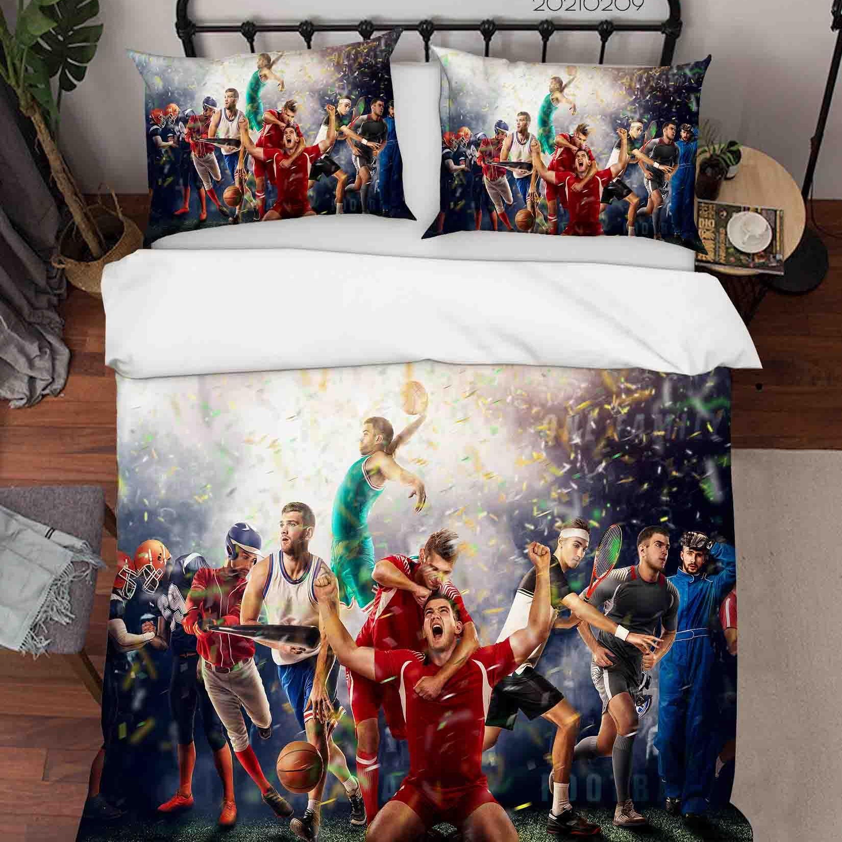 3D Football World Cup Quilt Cover Set Bedding Set Duvet Cover Pillowcases 306- Jess Art Decoration