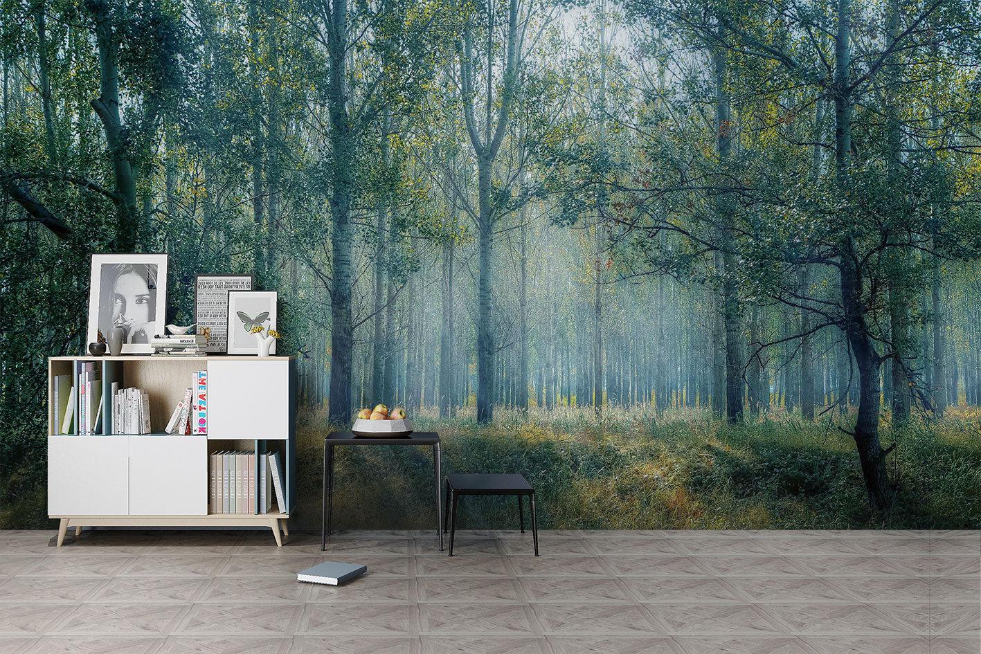 3D Trees Forest Wall Mural Wallpaper SF29- Jess Art Decoration