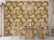 3D Hand Drawn Animal Print Leaf Wall Mural Wallpaper LQH 37- Jess Art Decoration
