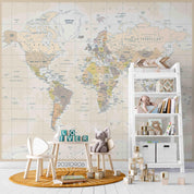 3D World Map Wall Mural Wallpaper LQH 551- Jess Art Decoration
