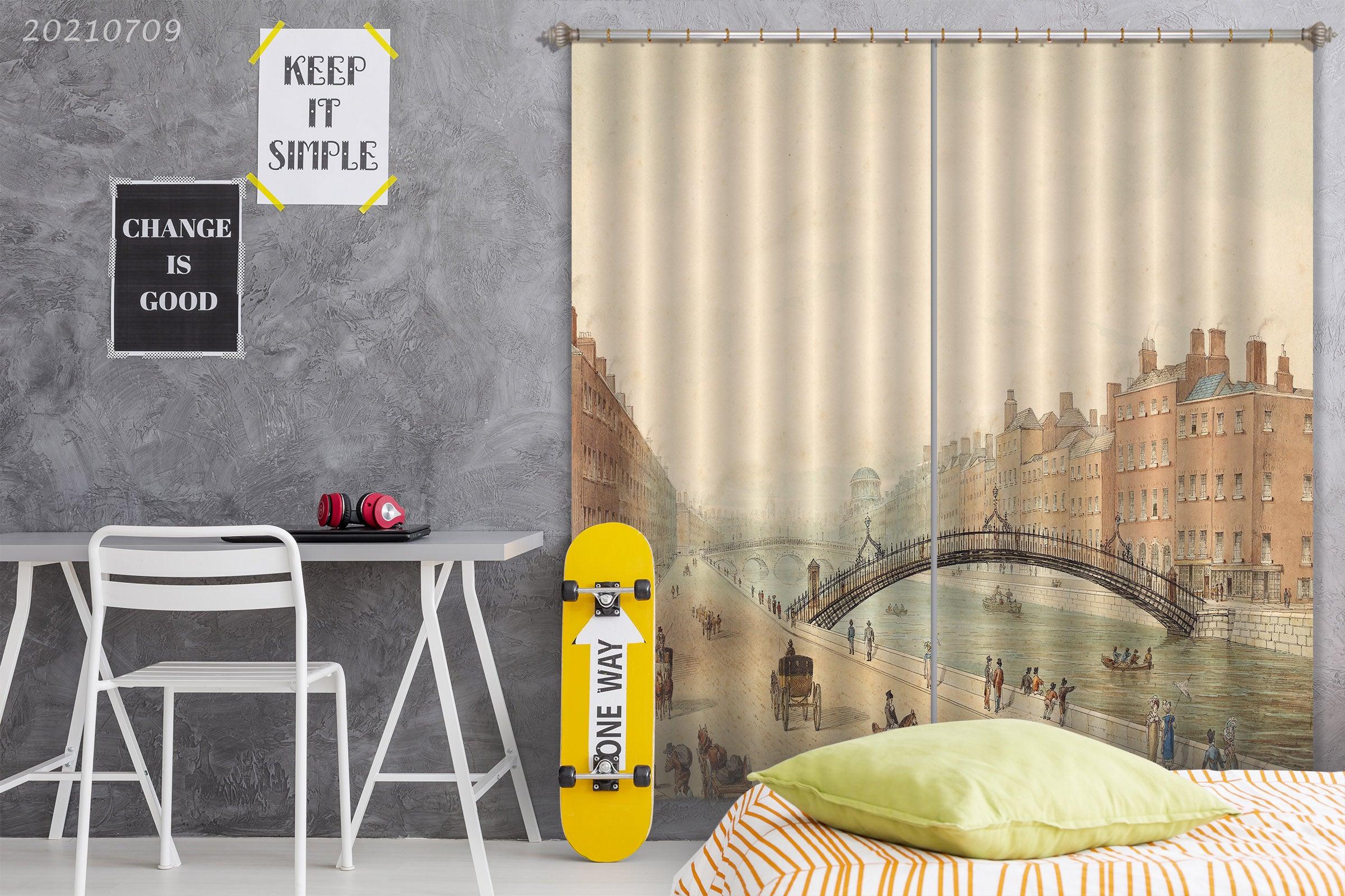 3D Landscape Oil Painting Curtains and Drapes LQH 79- Jess Art Decoration