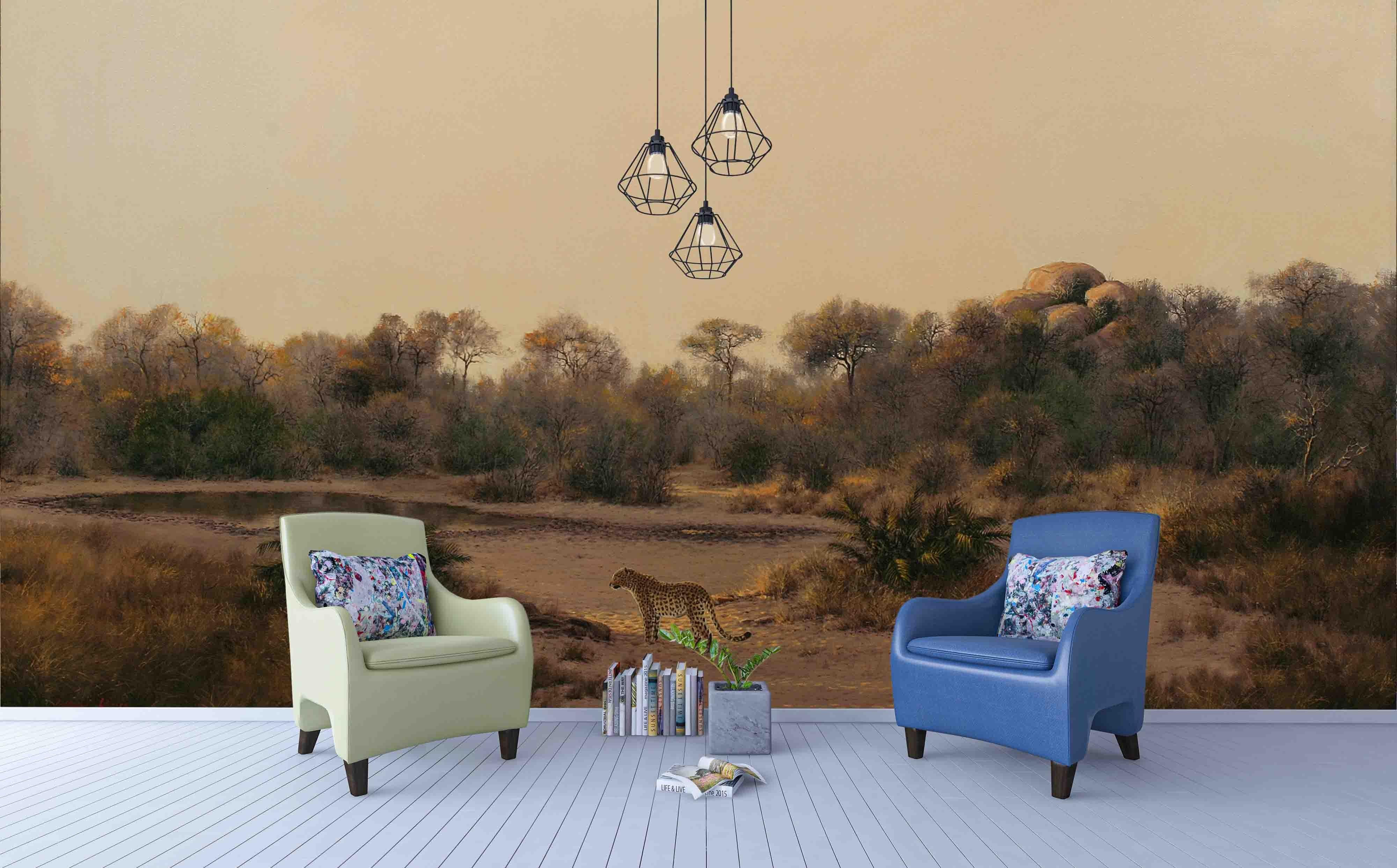 3D African Steppe Leopard Wall Mural Wallpaper 42- Jess Art Decoration