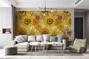 3D Sunflowers Pattern Seamless Wall Mural Wallpaper SWW2514- Jess Art Decoration