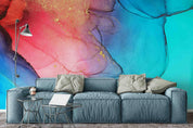 3D Pink Blue Ink Wall Mural Wallpaper 8- Jess Art Decoration