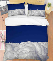 3D Watercolor Blue Sky Cloud Quilt Cover Set Bedding Set Duvet Cover Pillowcases 28- Jess Art Decoration