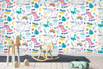 3D Spaceship Dinosaur Unicorn Rainbow Wall Mural Wallpaper 79- Jess Art Decoration