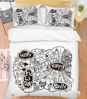 3D Abstract Monster Graffiti Quilt Cover Set Bedding Set Duvet Cover Pillowcases 29- Jess Art Decoration